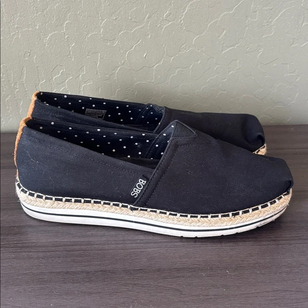 BOBS by Skechers Bobs Black Flexpadrille Flat Loafer Slip On Size 7.5‎